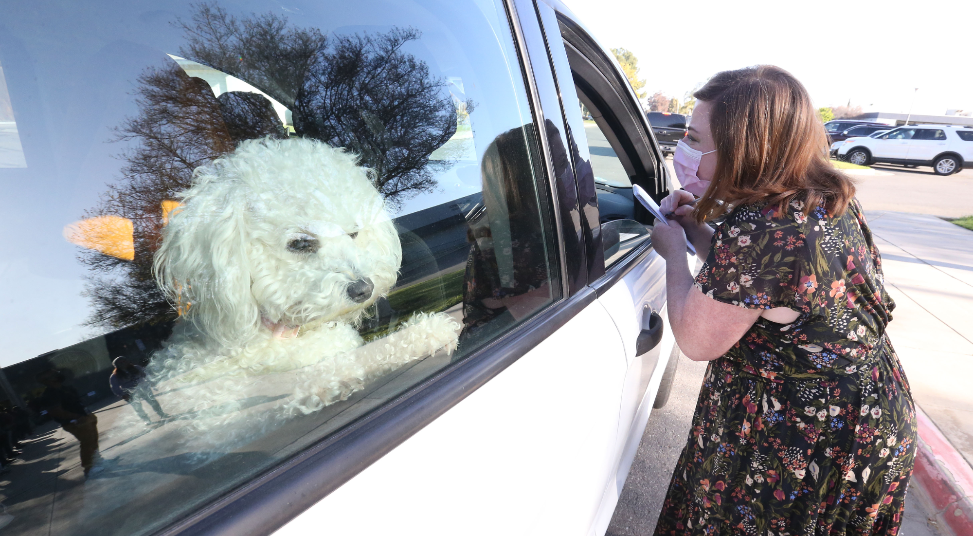 Emma Gallegos interviewing