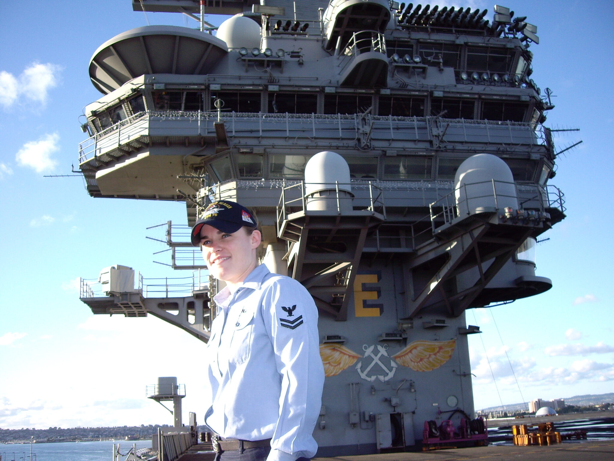 Navy veteran on aircraft carrier